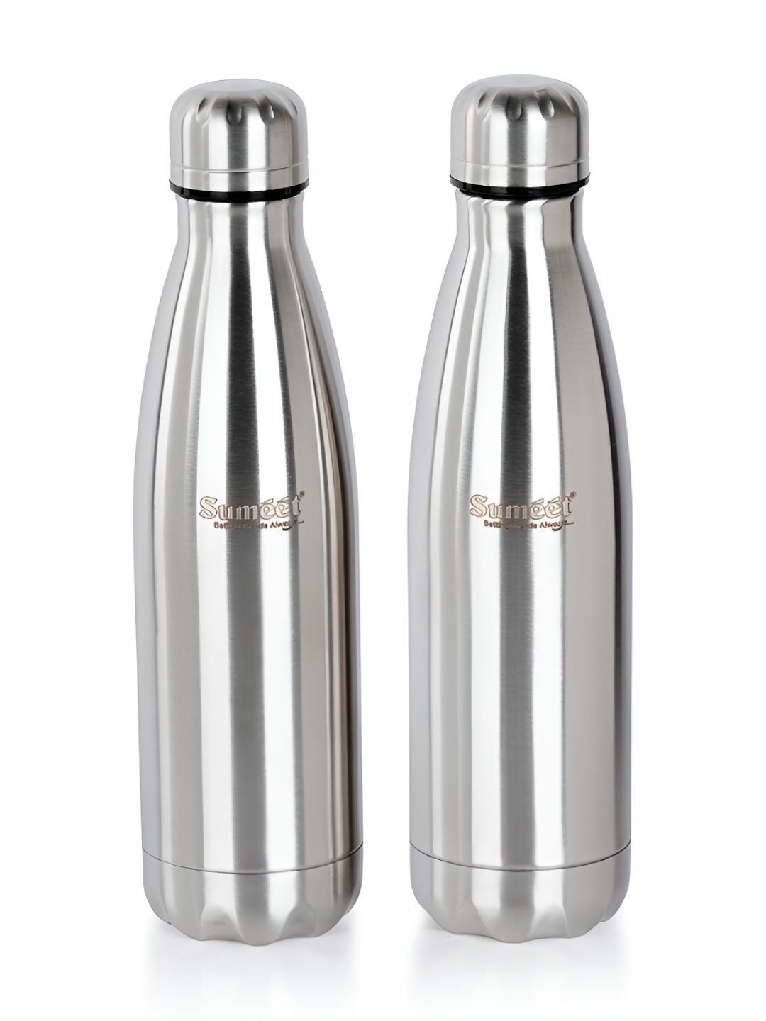 

Sumeet 2 Pieces Stainless Steel Double Wall Vacuum Flask Water Bottles 500 ml Each