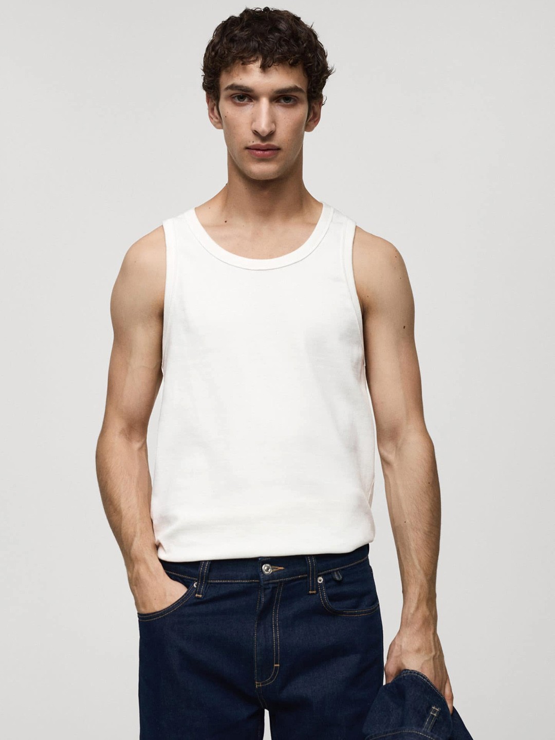 

MANGO MAN Slim Fit T-shirt, White