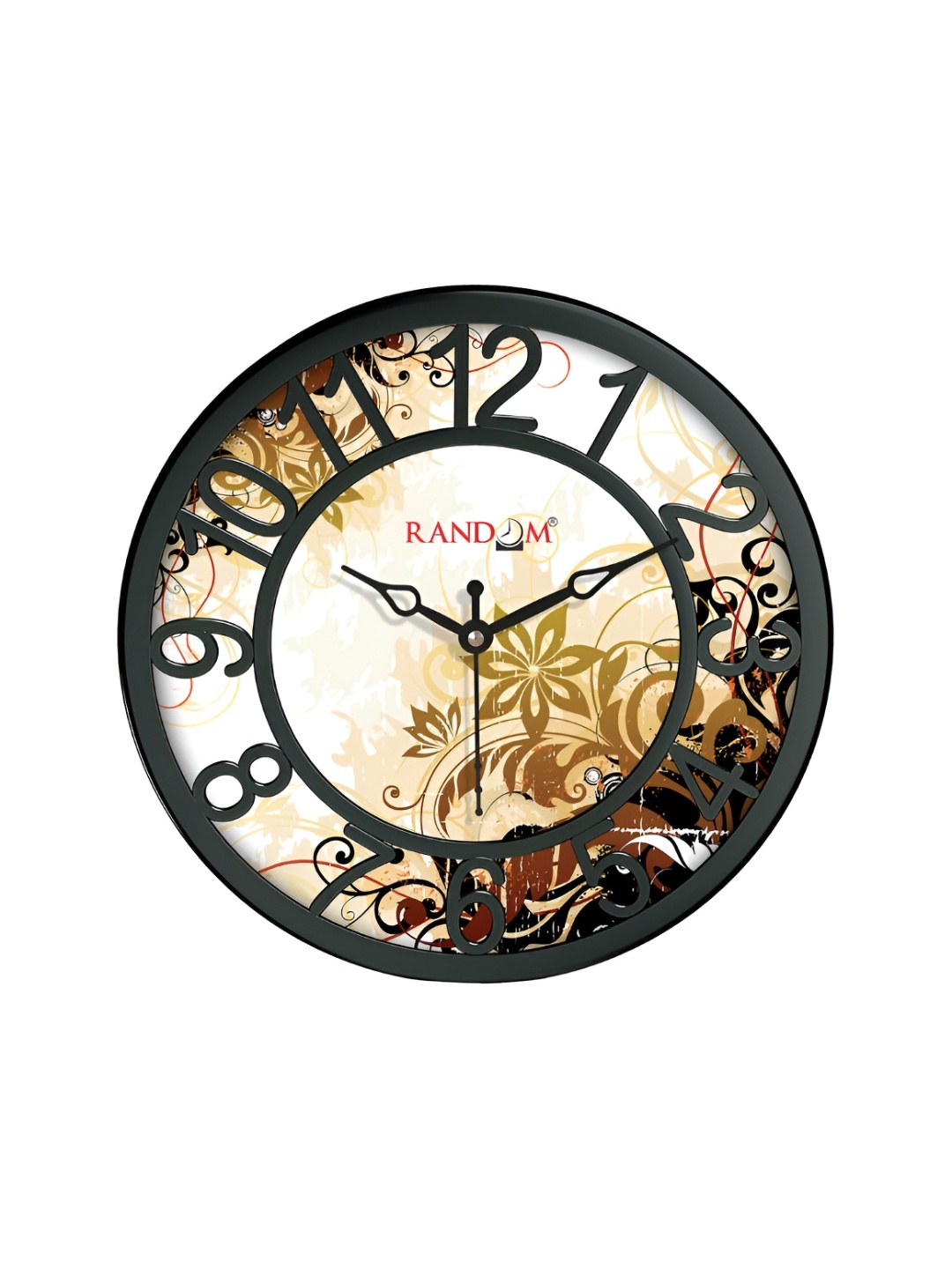 

RANDOM Black & Brown Printed Contemporary Analogue Wall Clock
