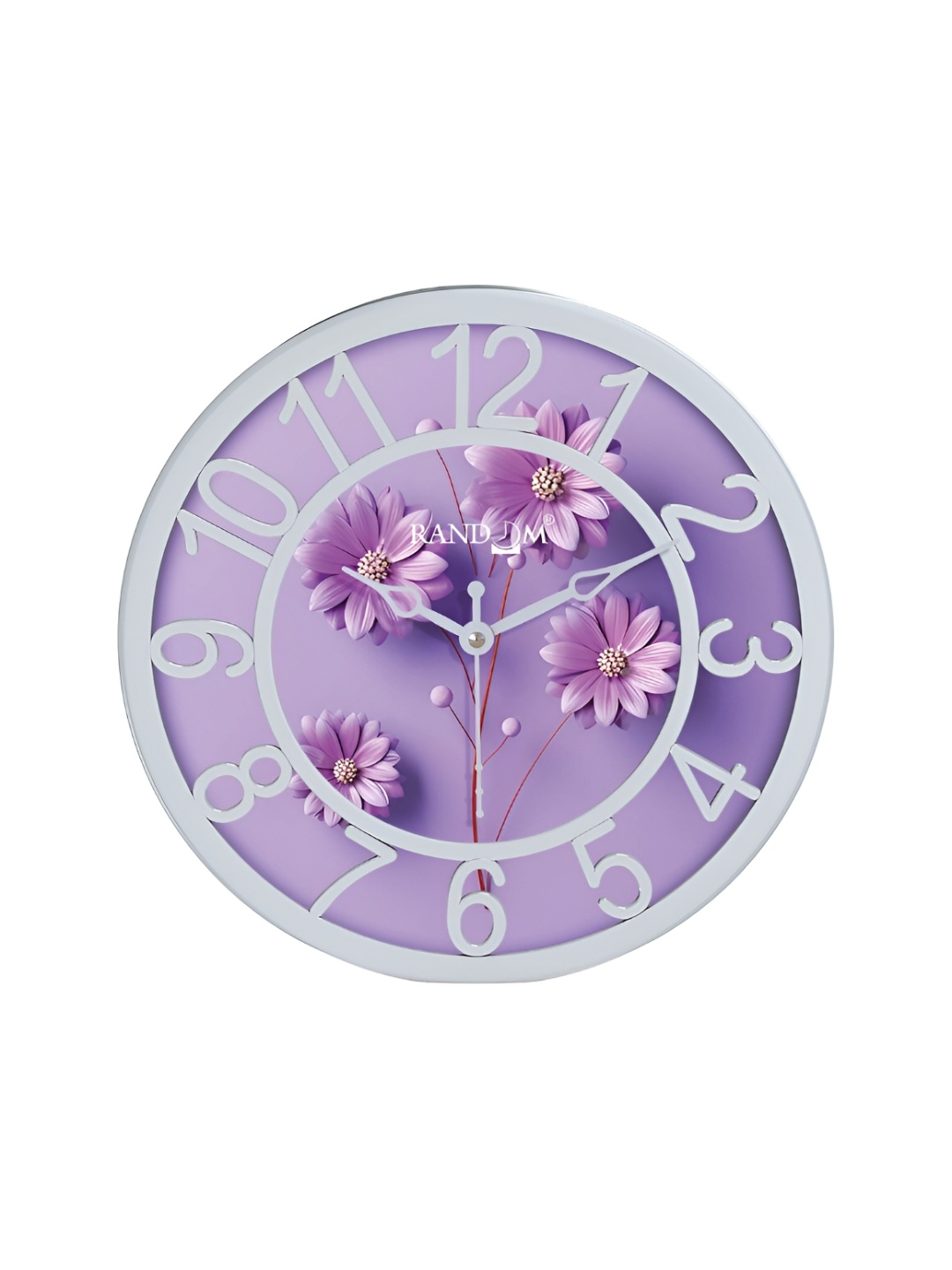 

RANDOM White & Purple Printed Analogue Contemporary Round Wall Clock