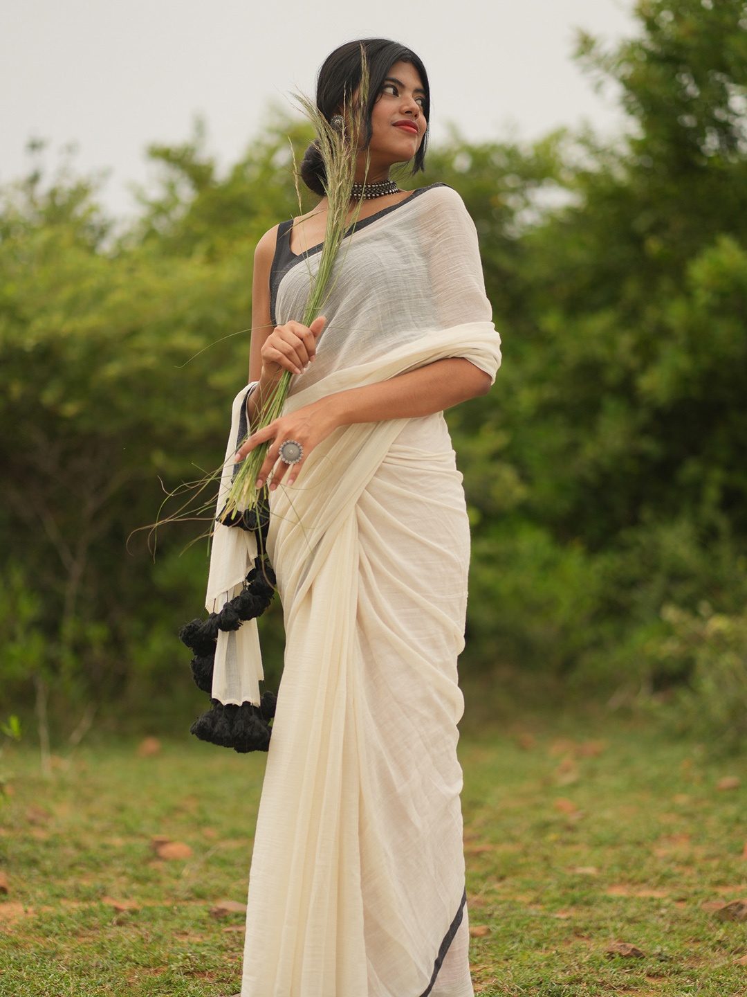 

I LOVE SAREES Pure Cotton Saree, White