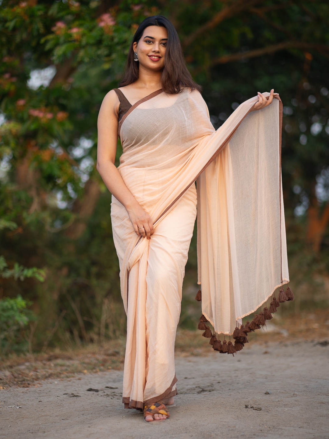 

I LOVE SAREES Pure Cotton Saree, Cream