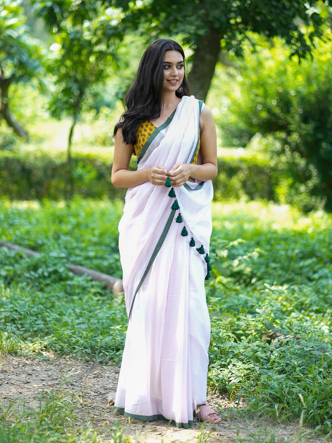 

I LOVE SAREES Pure Cotton Saree, Pink