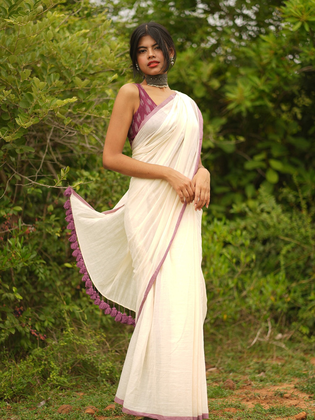

I LOVE SAREES Pure Cotton Saree, White