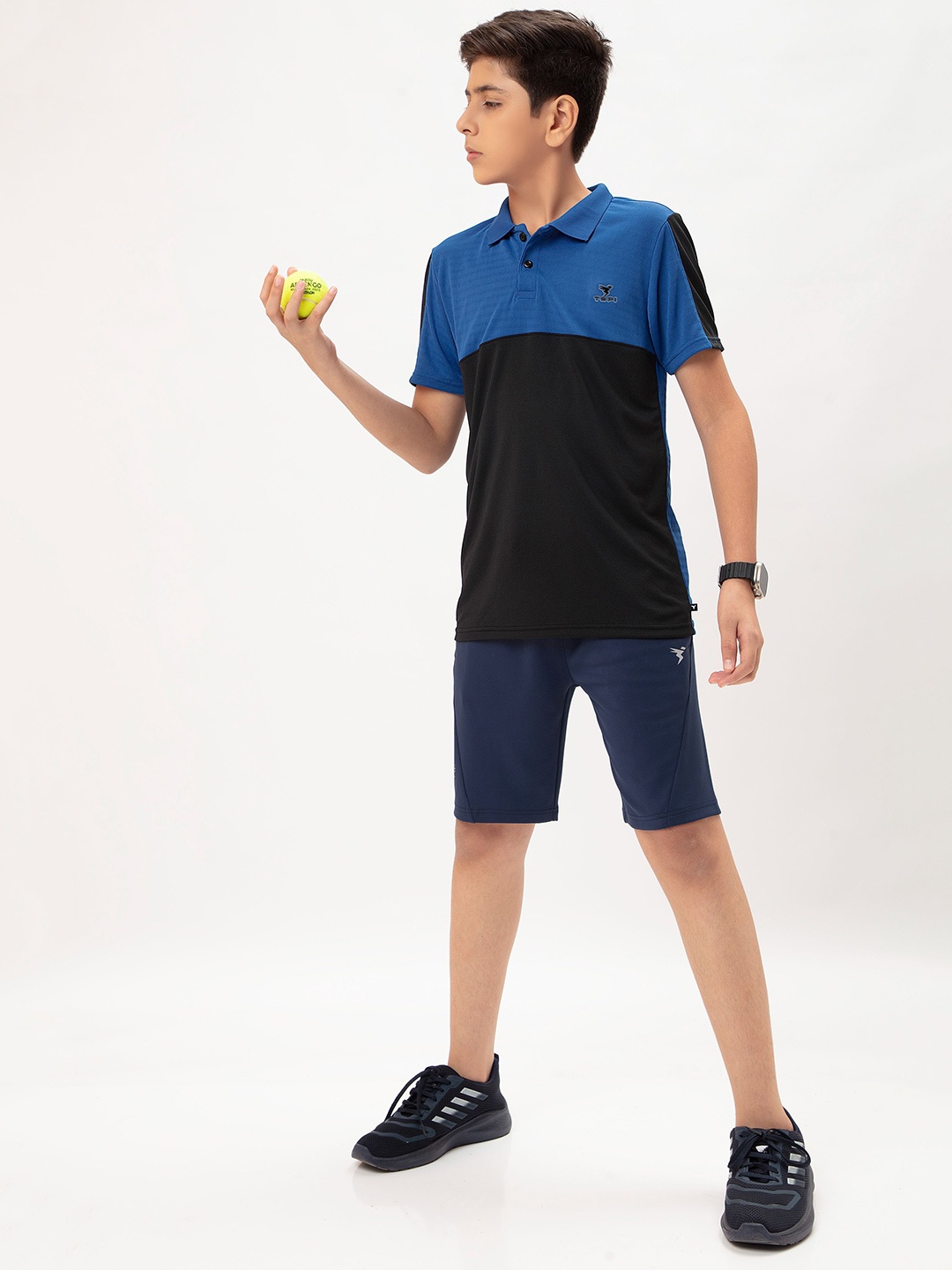 

Technosport Boys Summer Vacation Polo Collar UPF50 Slim Fit T-shirt, Blue
