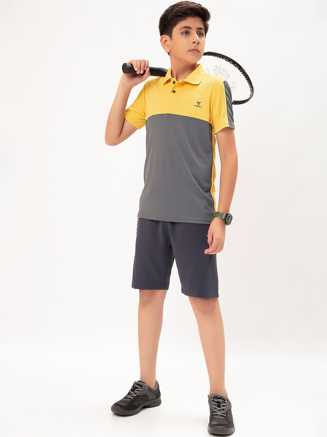 

Technosport Boys Summer Vacation Polo Collar UPF50 Slim Fit T-shirt, Yellow