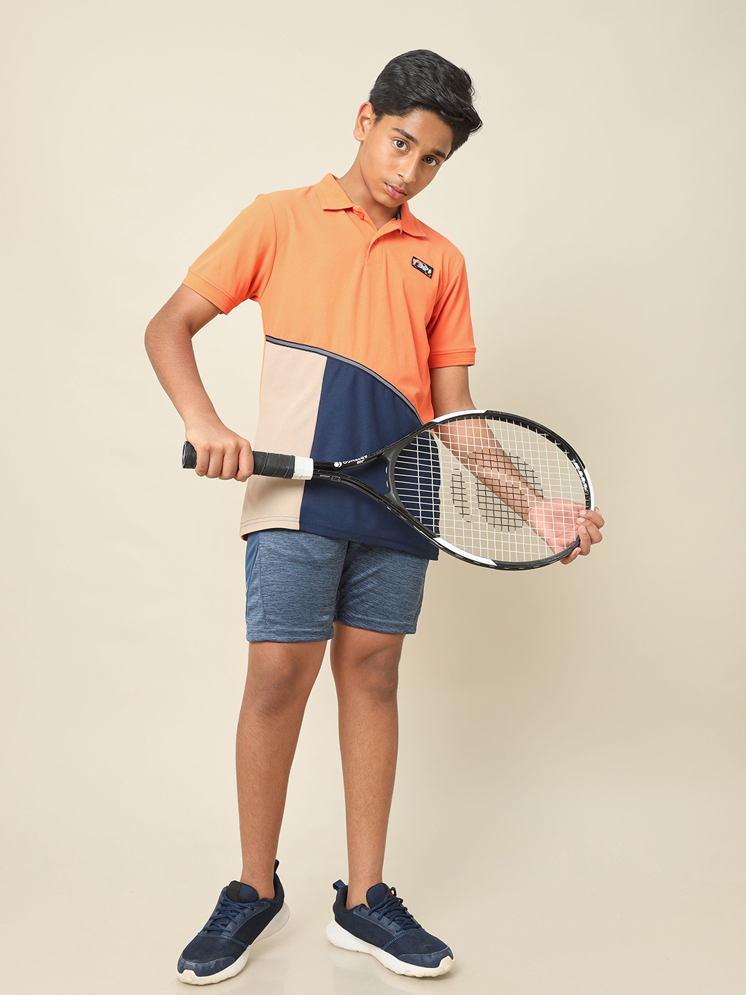 

Technosport Boys Summer Vacation Polo Collar UPF50 Slim Fit T-shirt, Orange