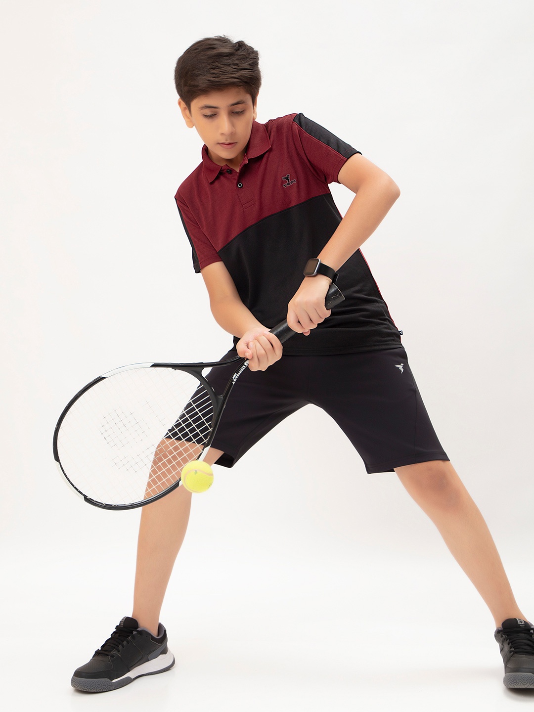 

Technosport Boys Summer Vacation Polo Collar UPF50 Slim Fit T-shirt, Red
