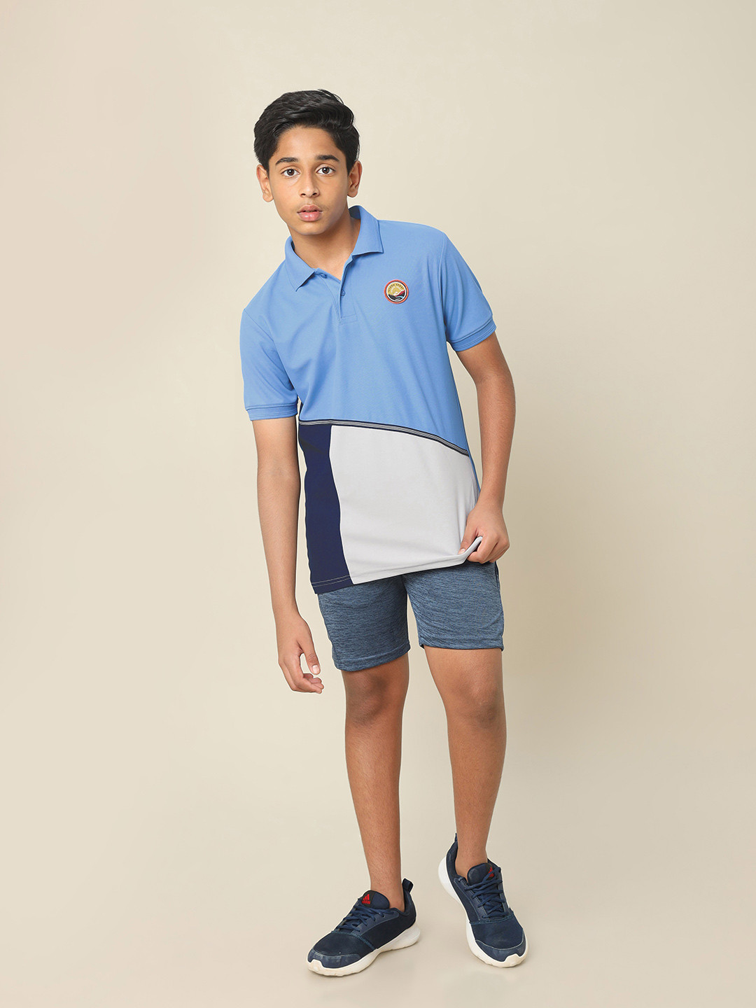 

Technosport Boys Summer Vacation Polo Collar UPF50 Slim Fit T-shirt, Blue
