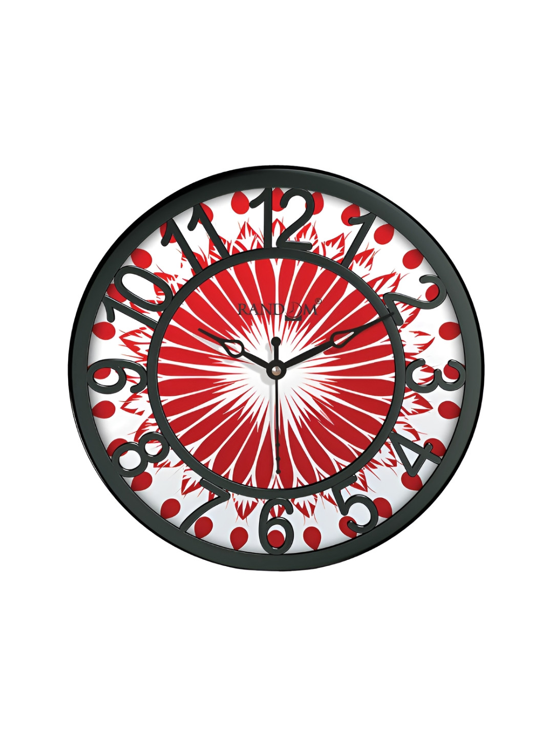 

RANDOM Black & Red Printed Contemporary Analogue Wall Clock