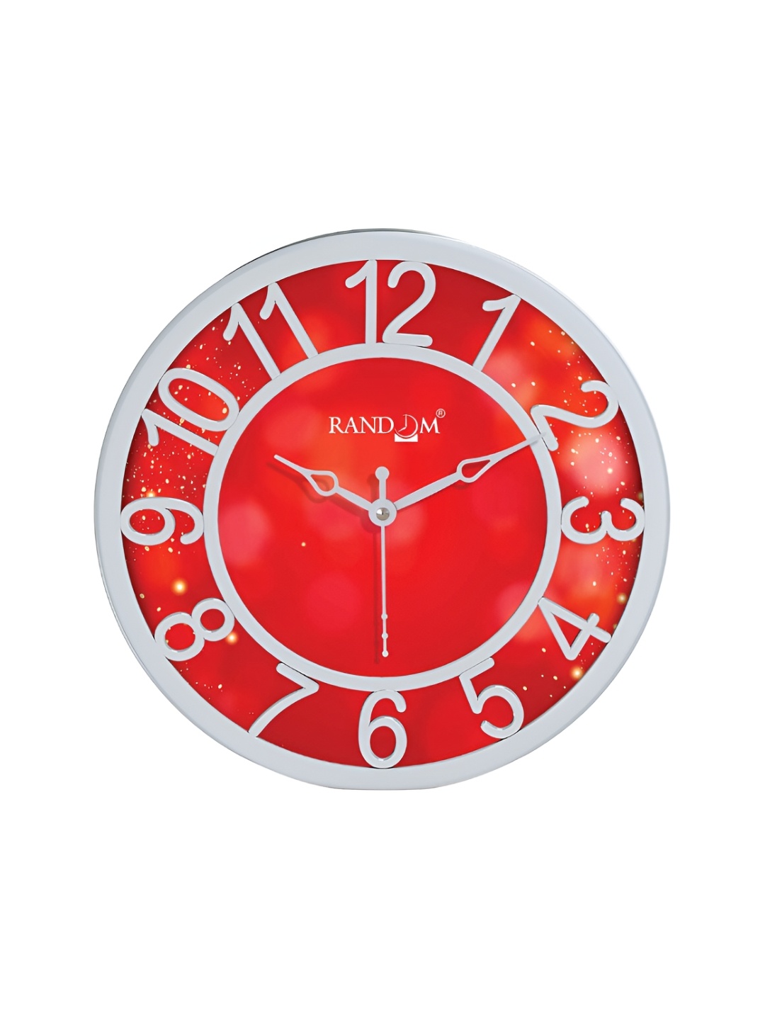 

RANDOM White & Red Contemporary Analogue Wall Clock