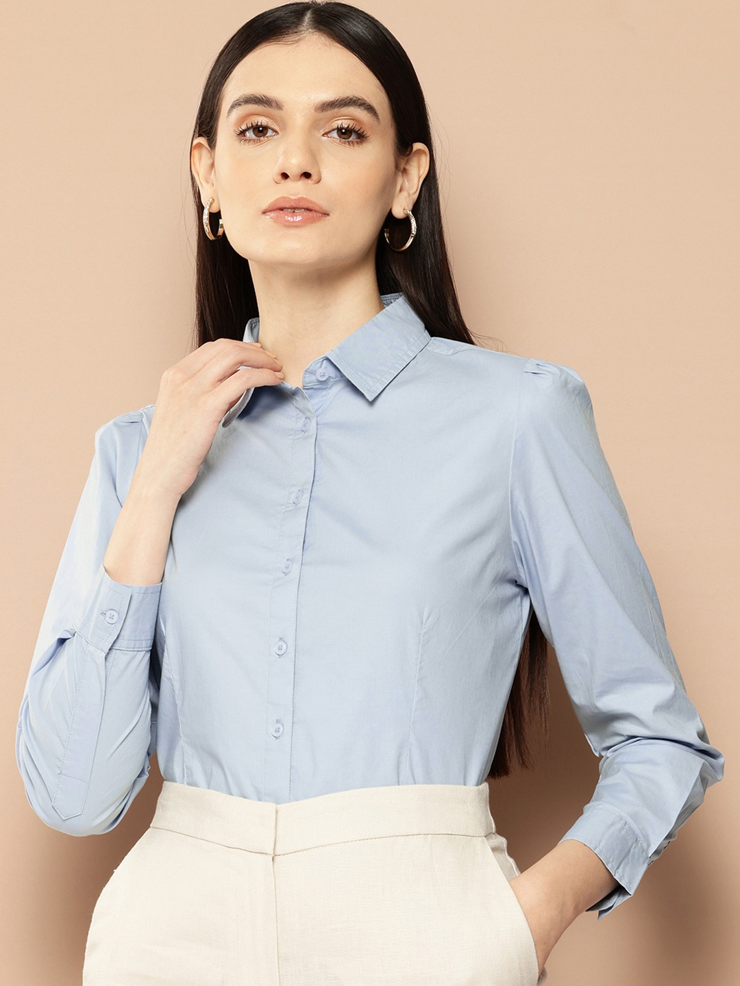 

her by invictus Relaxed Casual Shirt, Blue