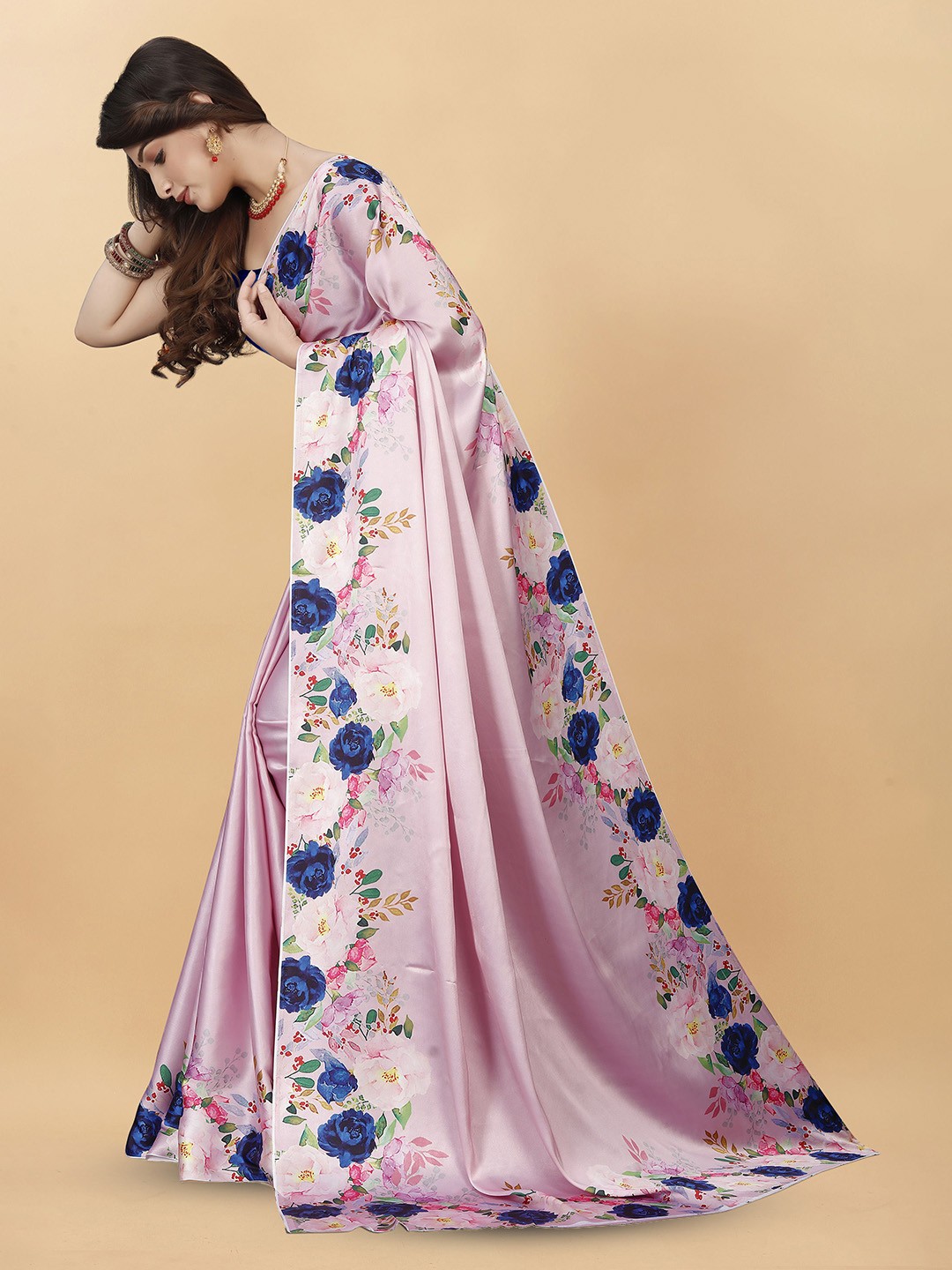 

Mitera Satin Banarasi Saree, Purple