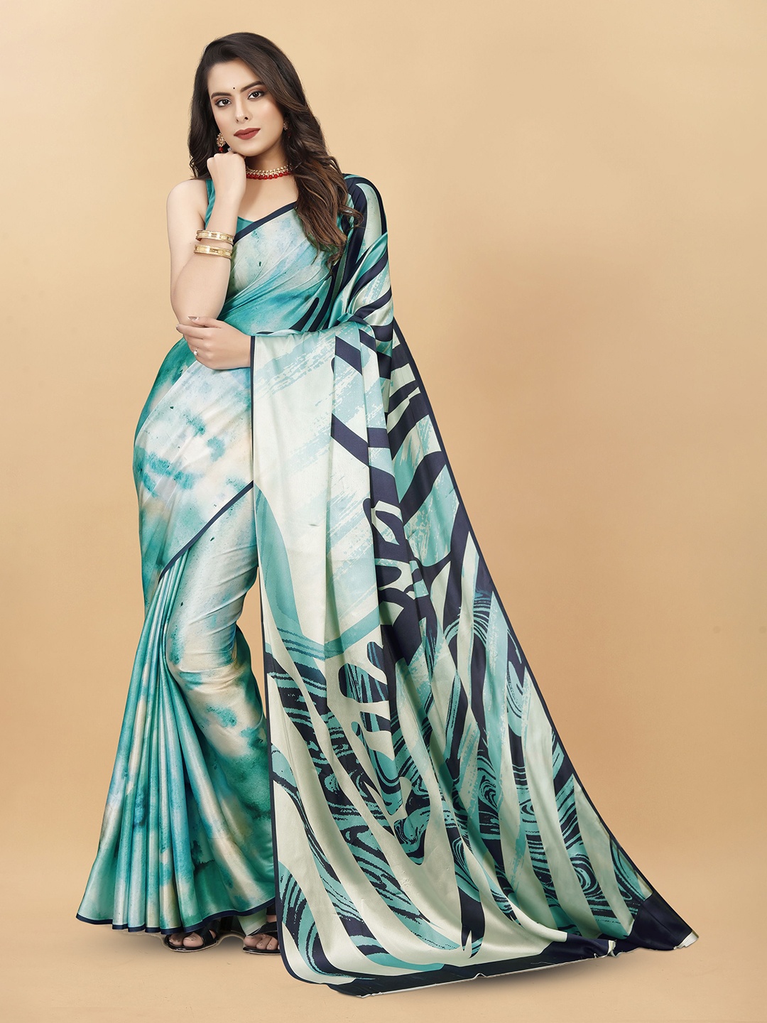 

Mitera Satin Saree, Blue