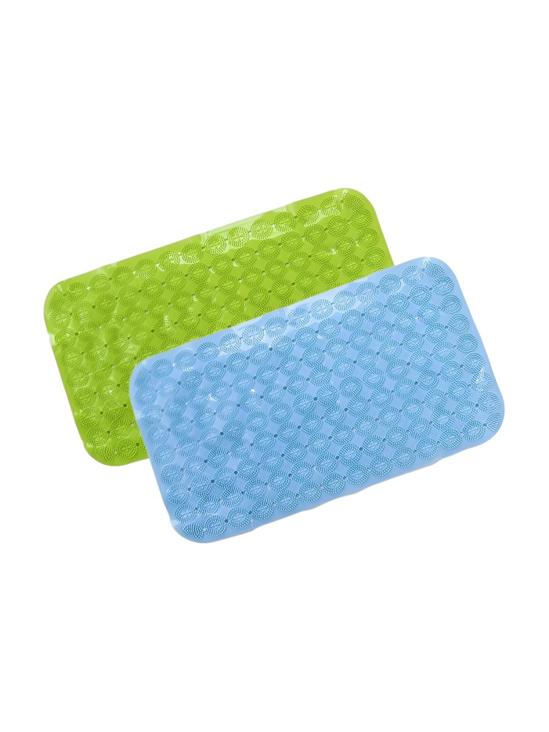 

Savya Home Blue & Green 2 Pcs Textured 210 GSM Anti Skid Bath Rugs