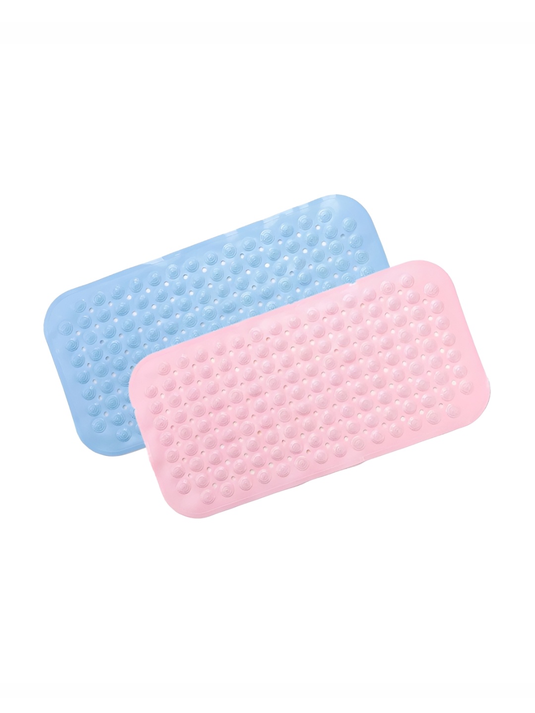 

SAVYA HOME Diatom Mud Blue & Pink 2 Pieces Textured 210 GSM Bath Mats