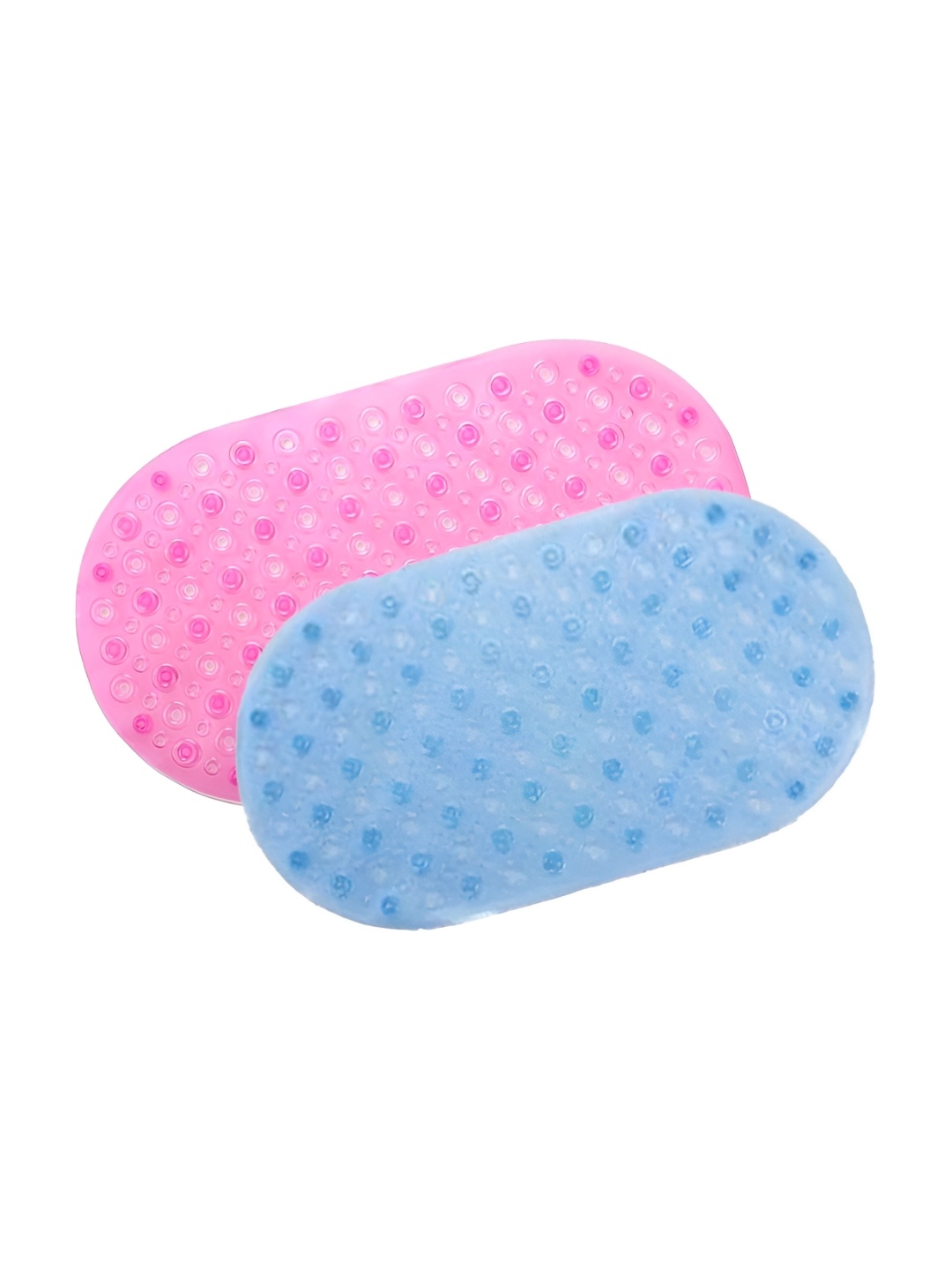 

SAVYA HOME Pink & Blue 2 Pieces Textured 210 GSM Anti Slip Bath Mats