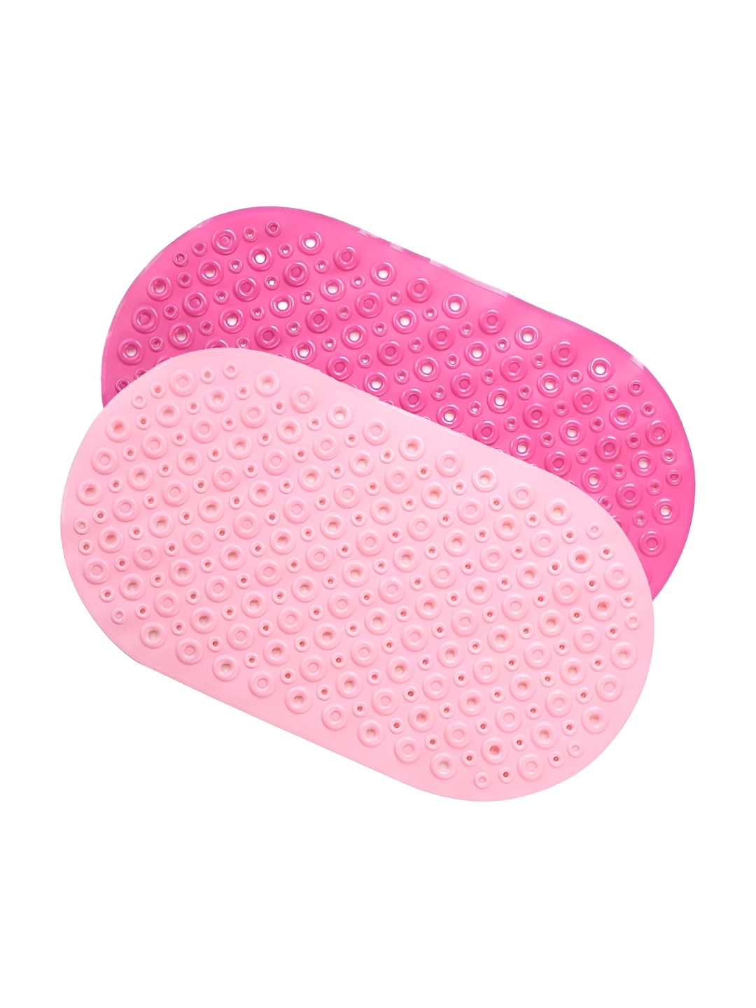

Savya Home Dark Pink & Light Pink 2 Pieces 210 GSM Anti Skid PVC Bath Mats