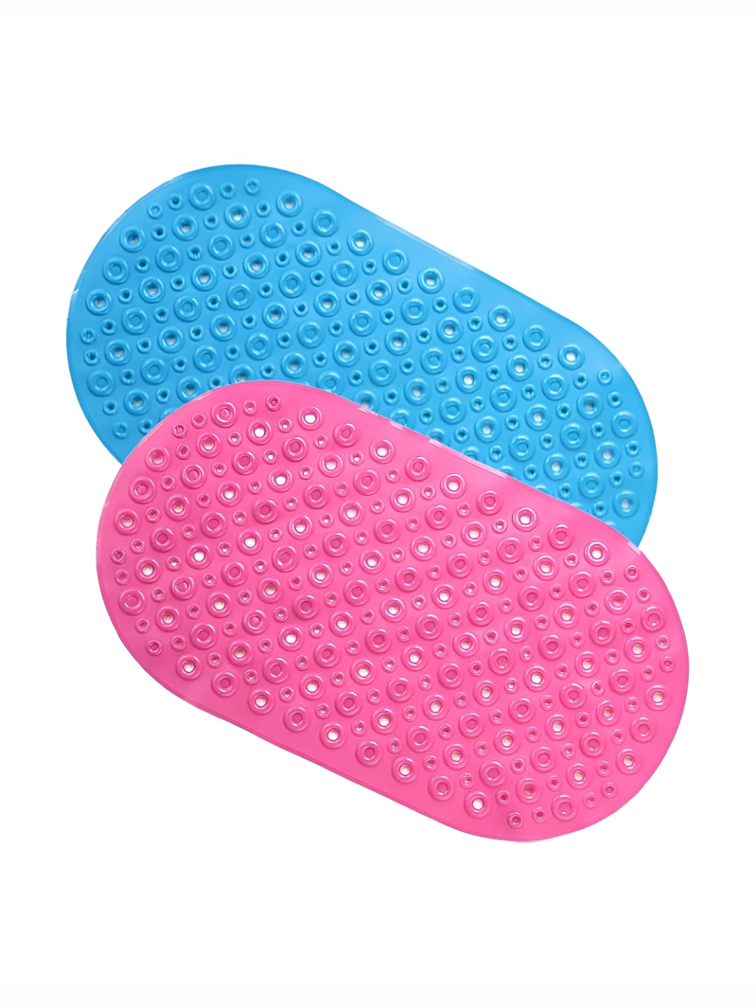 

Savya Home 2 Pieces Blue & Pink 210 GSM Non-Slip Soft Rubber Bath Mat