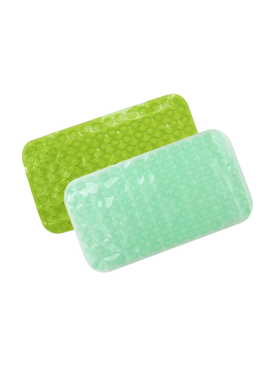 

SAVYA HOME 2 Pieces Green PVC Bath Mat With Suction Anti-Skid 210 GSM Polyester Bath Mats