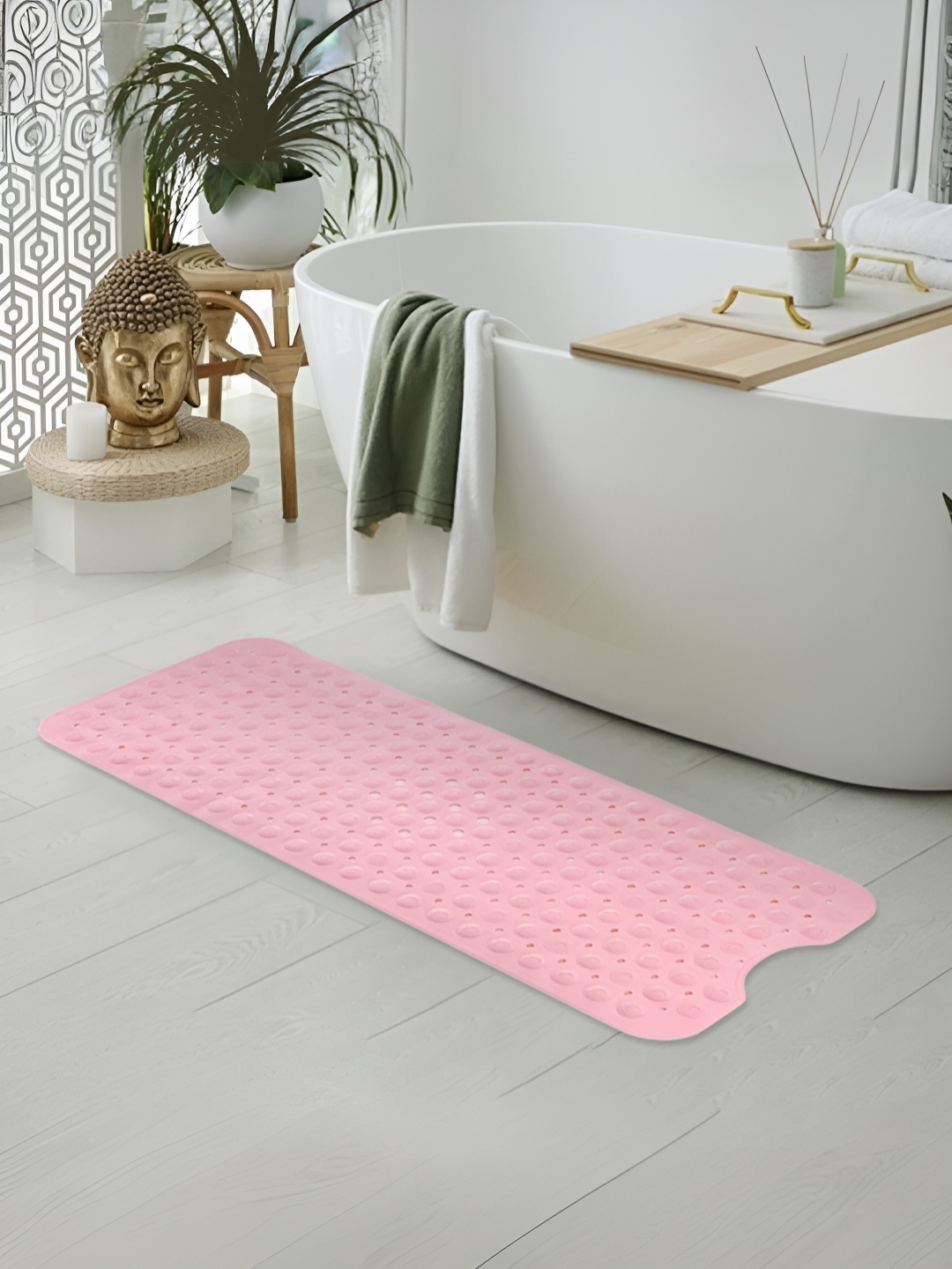 

Savya Home Pink Textured Soft Rubber 210 GSM Anti Slip PVC Bath Mat