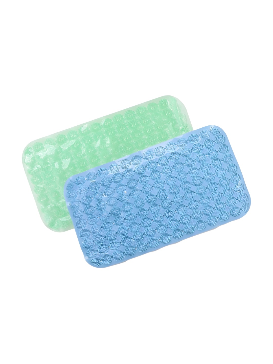 

Savya Home Blue & Green 2 Pieces Textured 210 GSM Anti Skid Bath Mats