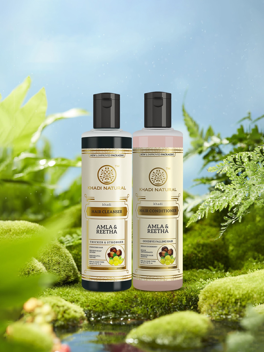 

Khadi Natural Amla & Reetha Hair Cleanser & Hair Conditioner - 210ml Each, Na