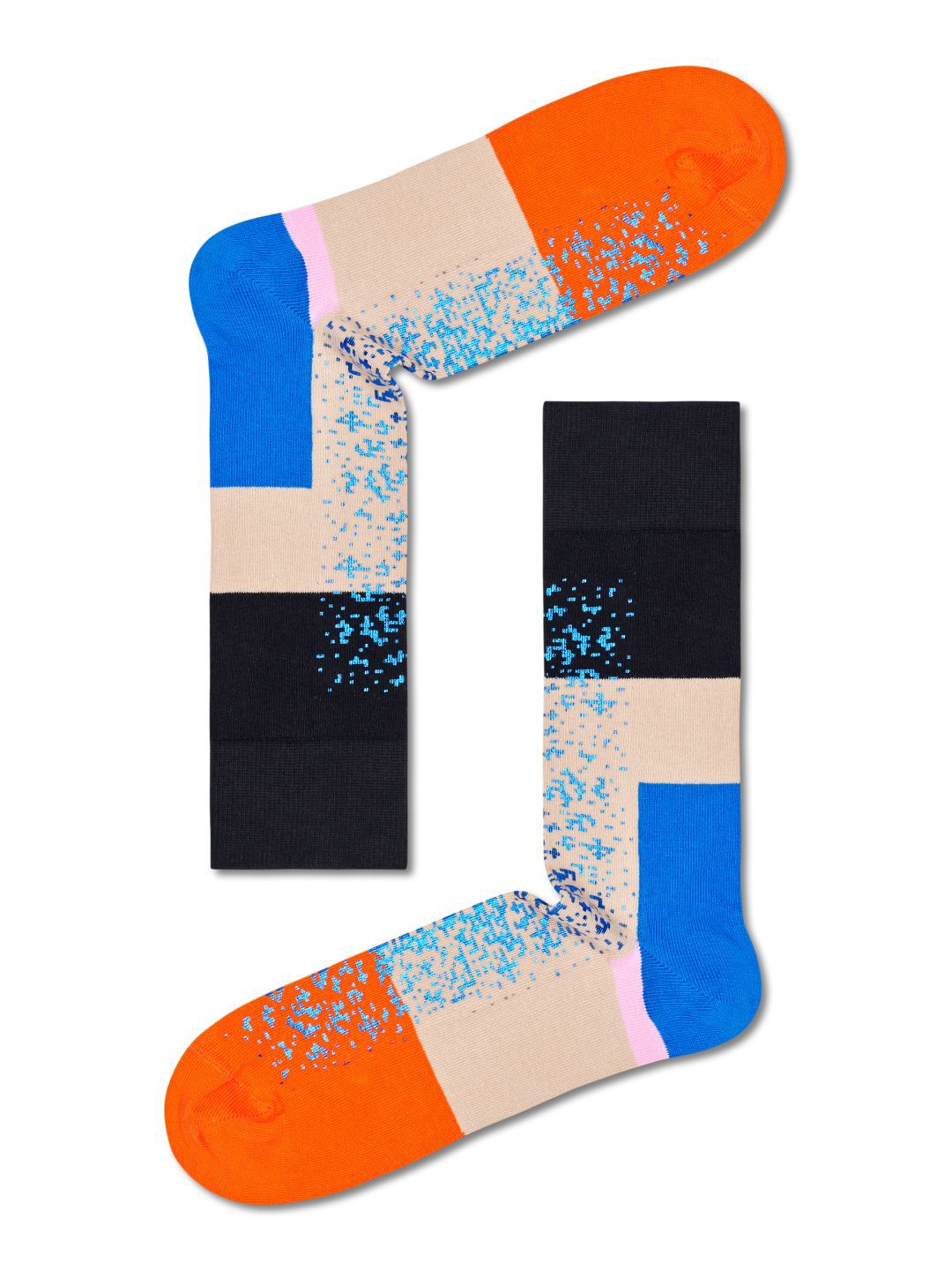 

Happy Socks Men Patterned Cotton Calf-Length Socks, Black