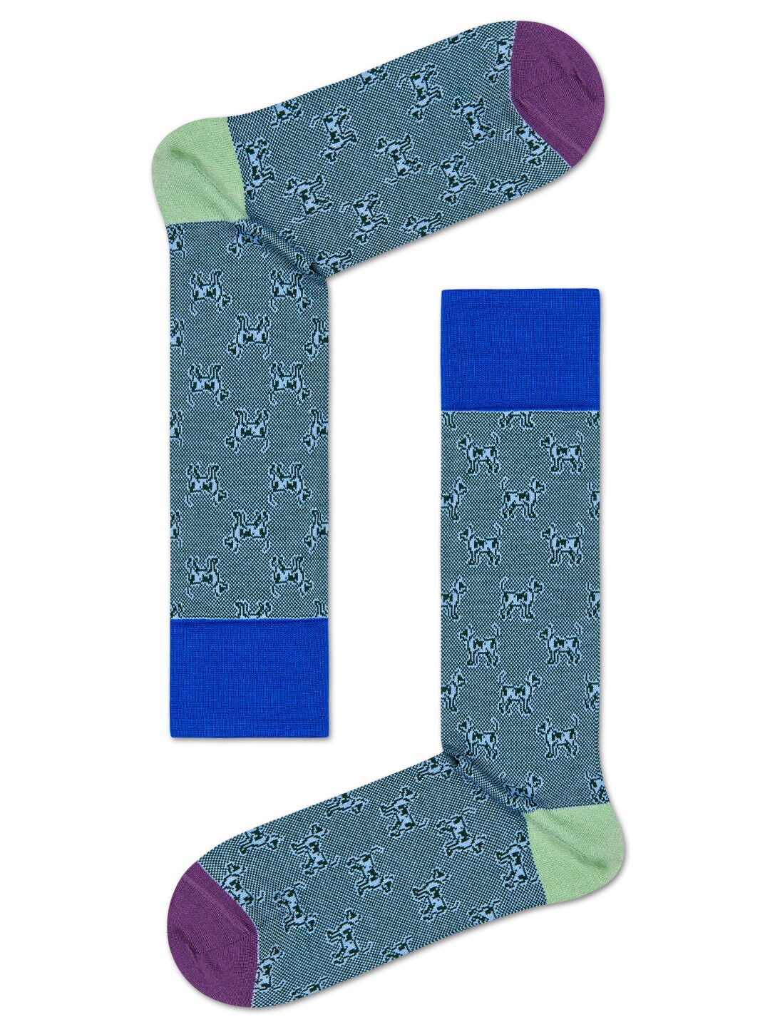 

Happy Socks Men Patterned Cotton Calf-Length Socks, Blue