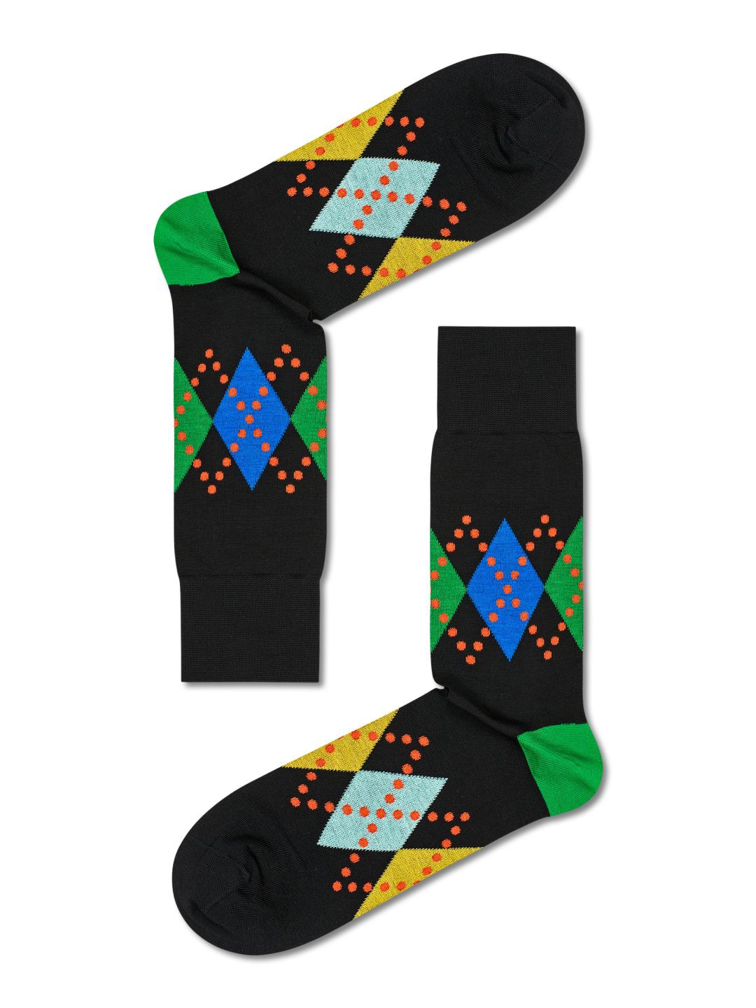 

Happy Socks Men Patterned Cotton Calf-Length Socks, Black