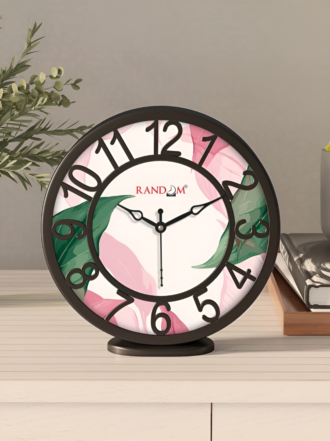 

RANDOM Black & Pink Printed Analogue Traditional Wall Clock