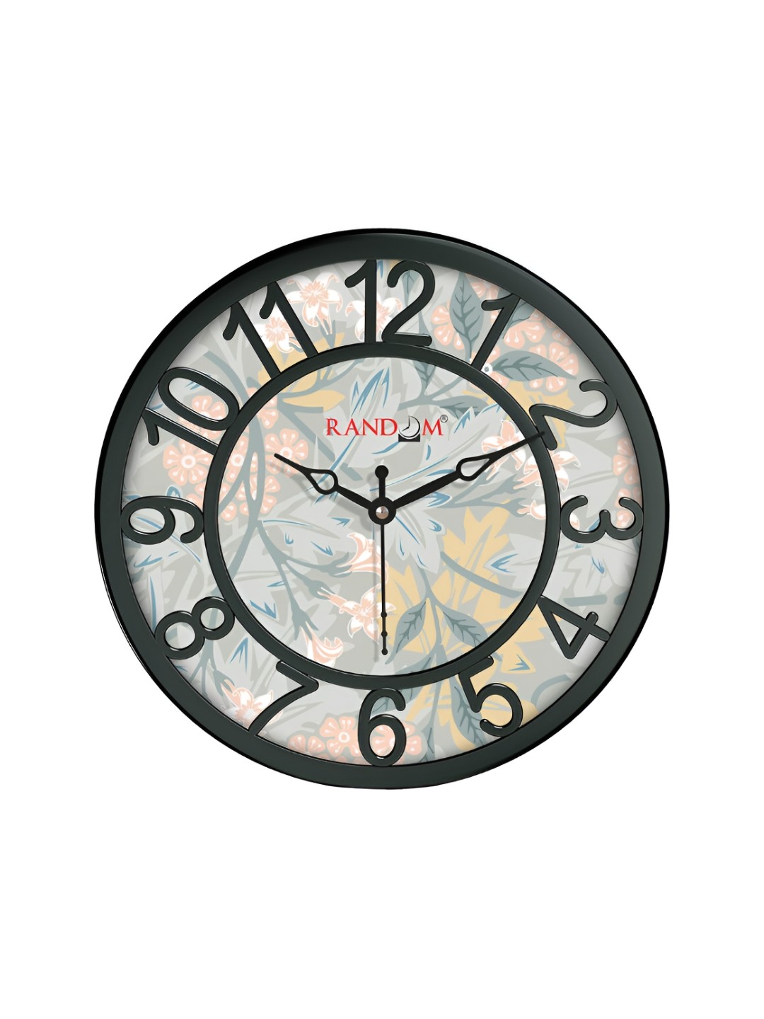 

RANDOM Black & Grey Printed Analogue Contemporary Round Wall Clock