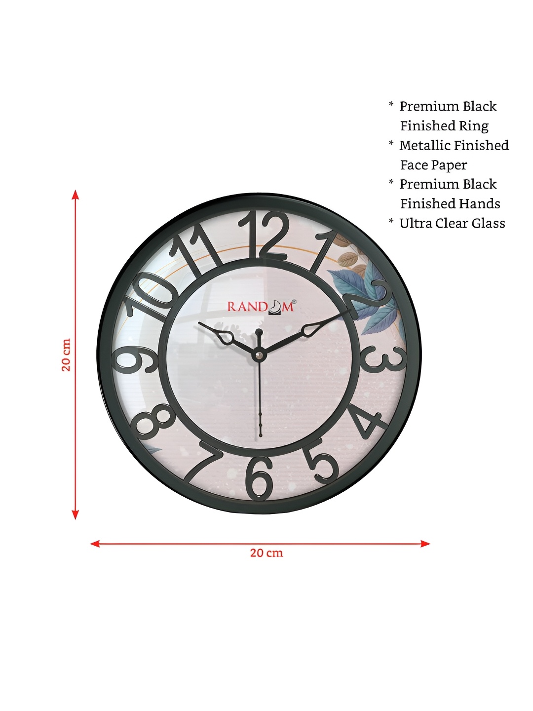 

RANDOM Black & Pink Printed Analogue Contemporary Wall Clock