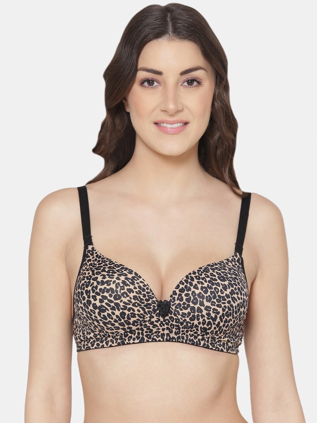 

Tweens Animal Printed Medium Coverage Heavily Padded Push-Up Bra- All Day Comfort, Black