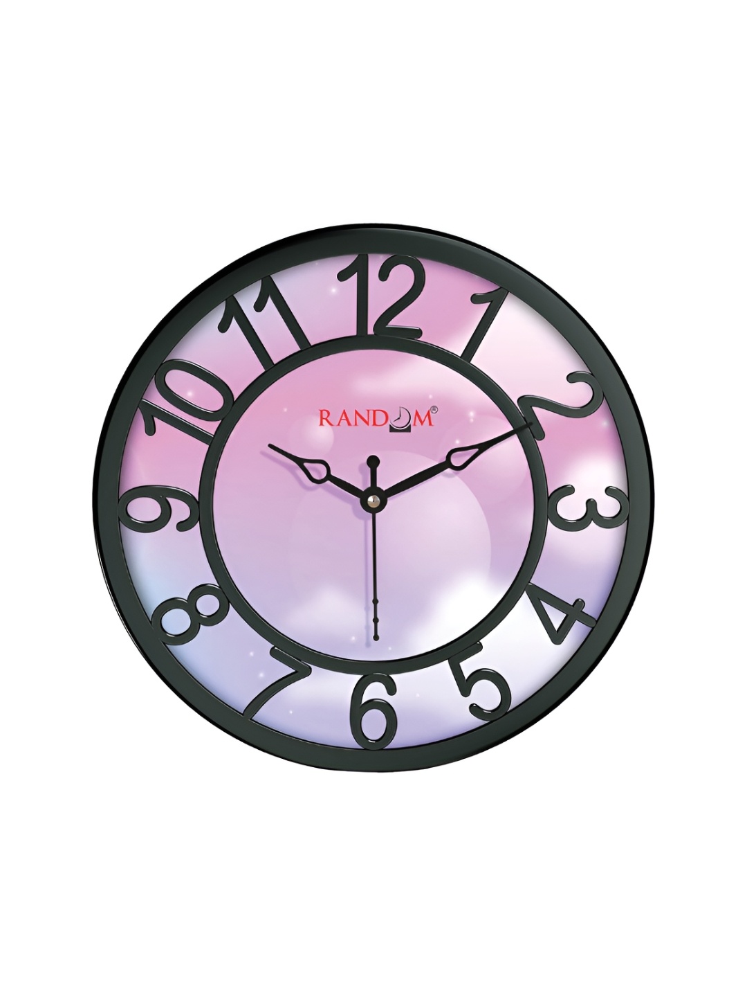 

RANDOM Black & Pink Printed Contemporary Analogue Wall Clock
