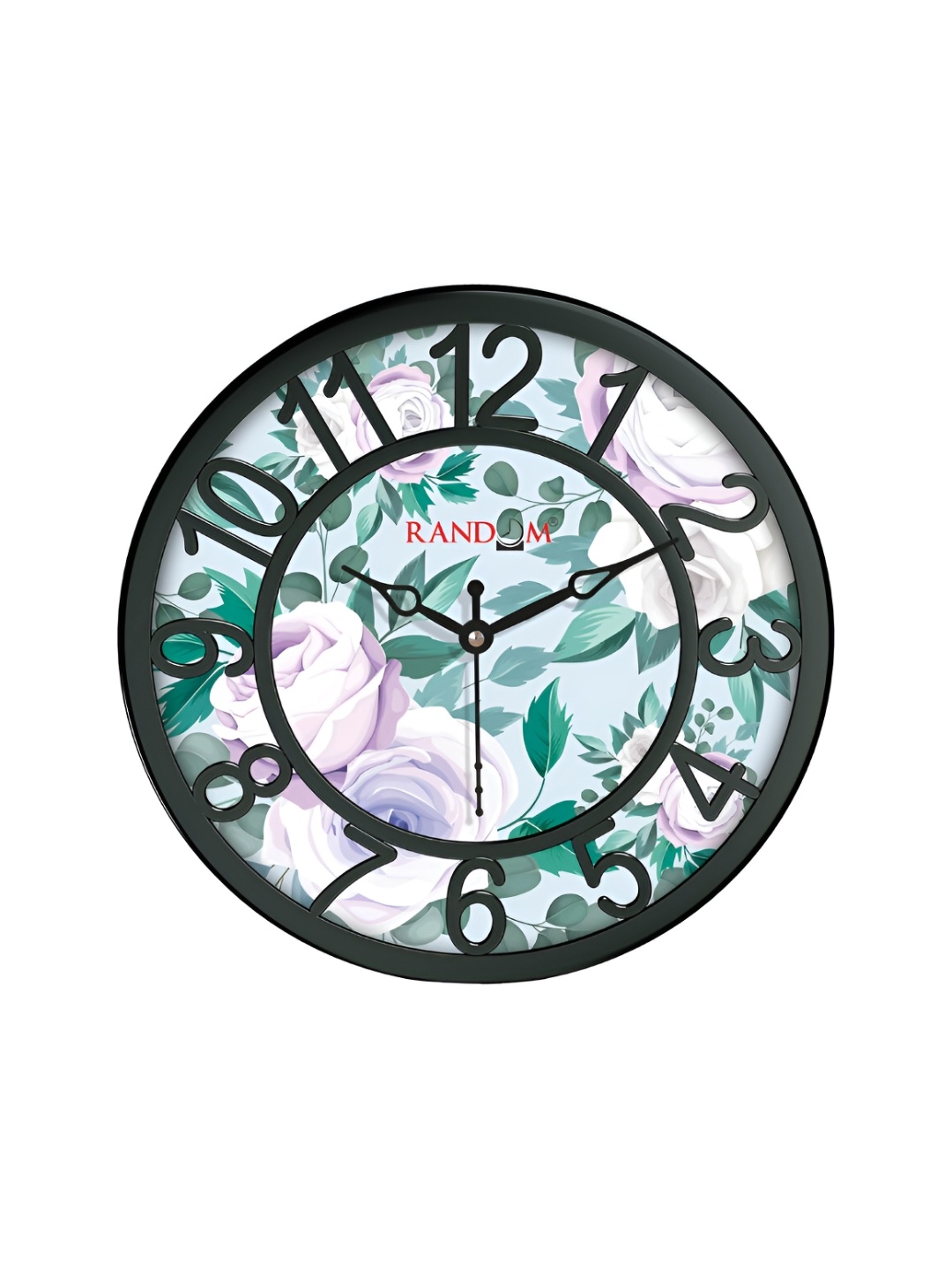 

RANDOM Black & Green Printed Contemporary Wall Clock