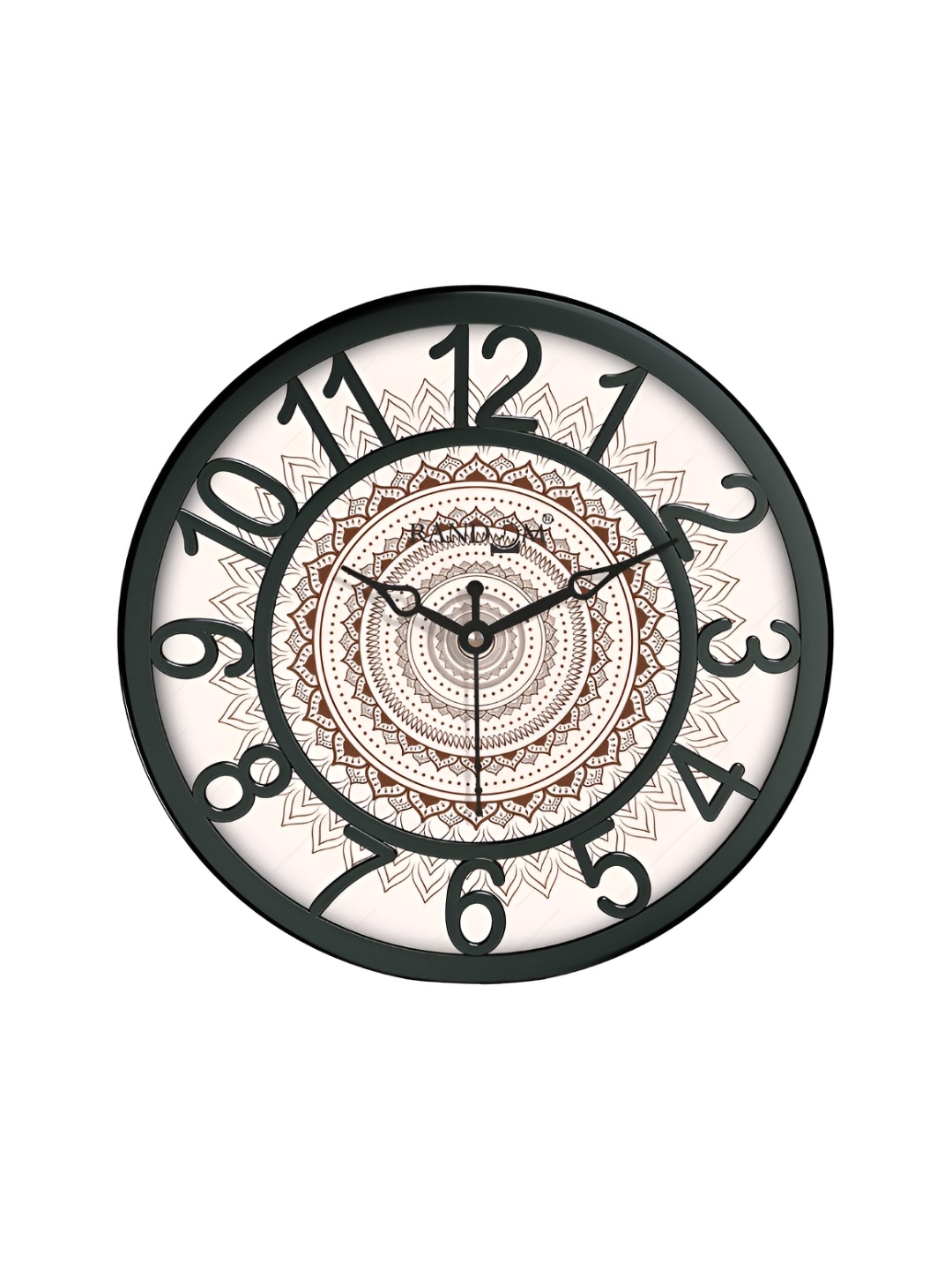 

RANDOM Black & Brown Printed Contemporary Wall Clock