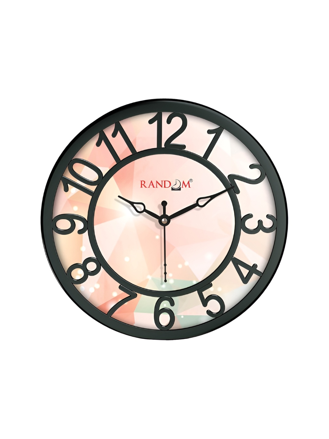 

RANDOM Black & Pink Printed Round Shaped Contemporary Wall Clock