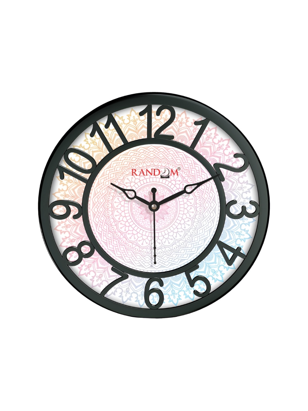 

RANDOM Black & Blue Printed Analogue Contemporary Round Wall Clock
