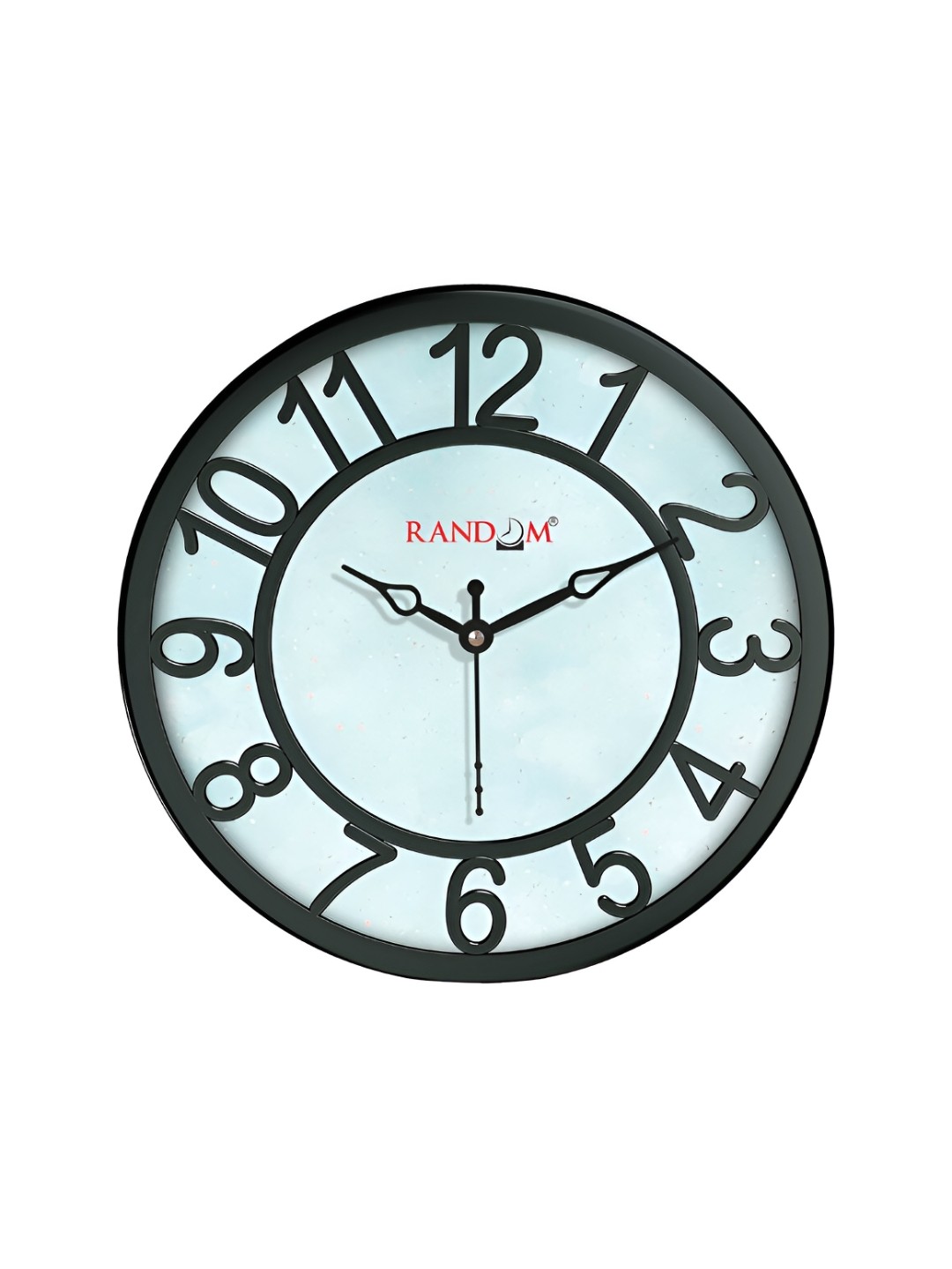 

RANDOM Black & Blue Printed Round Shaped Contemporary Wall Clock