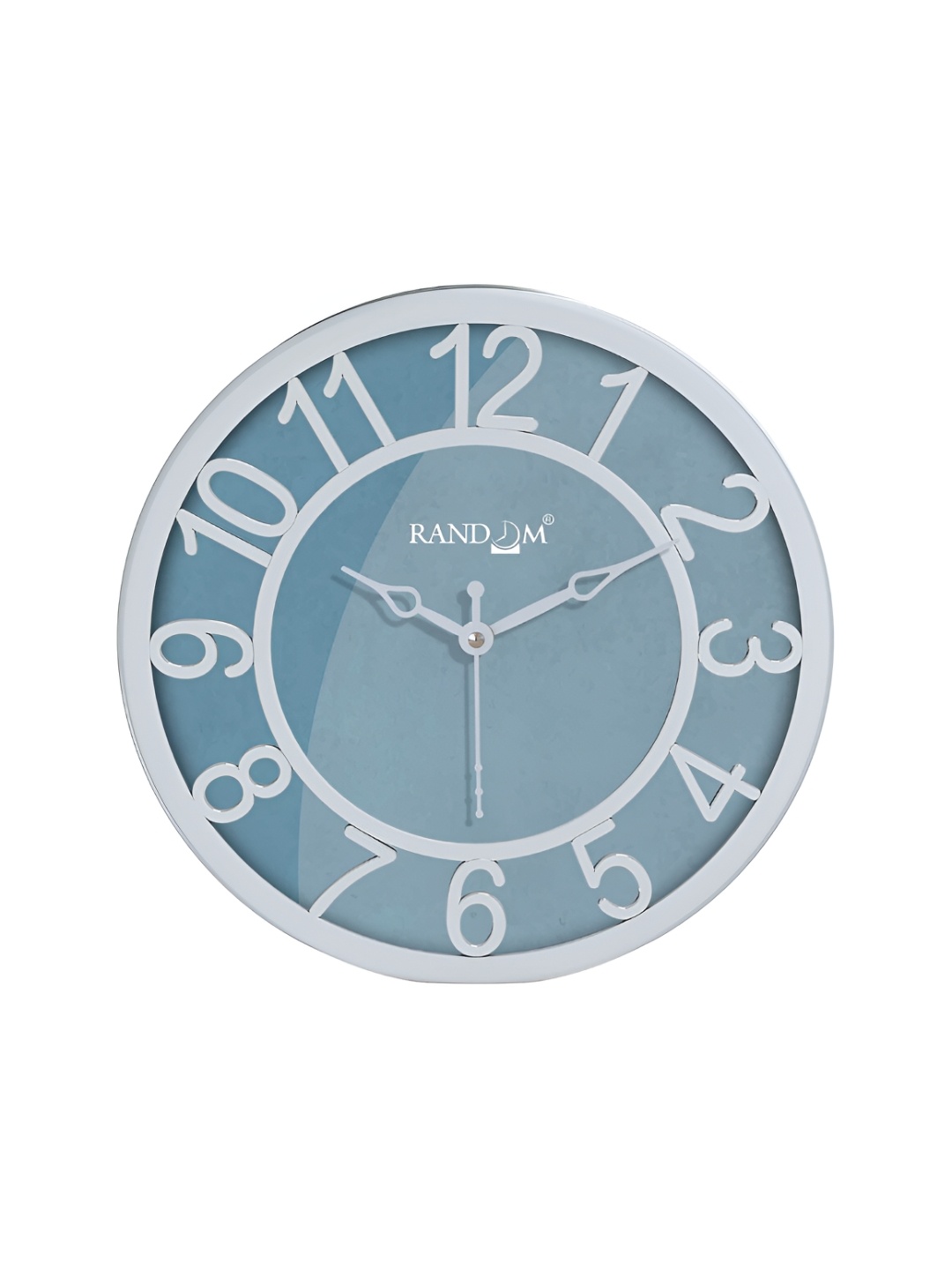 

RANDOM White & Blue Printed Analogue Contemporary Round Wall Clock