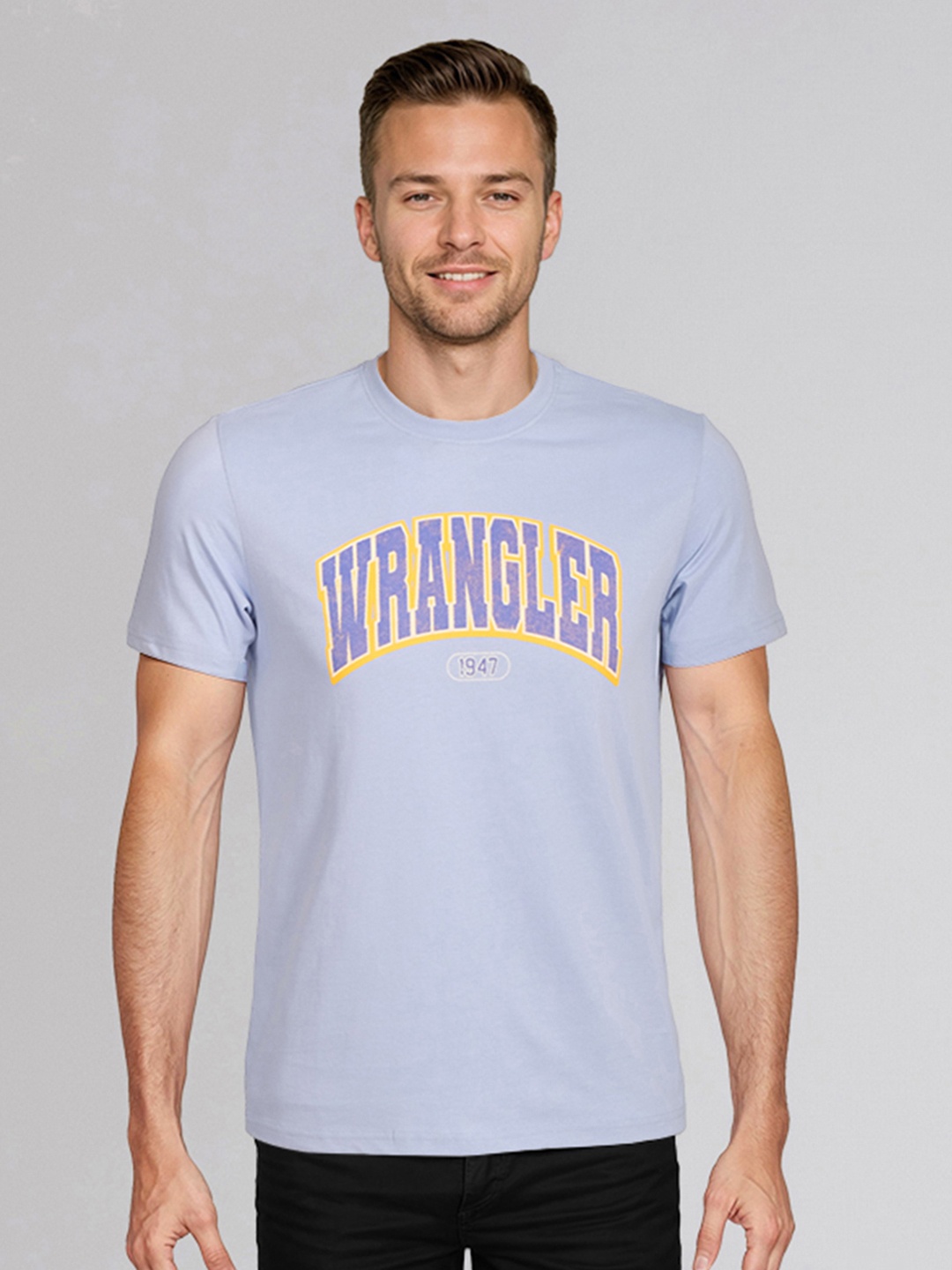 

Wrangler Men Typography Printed T-shirt, Blue