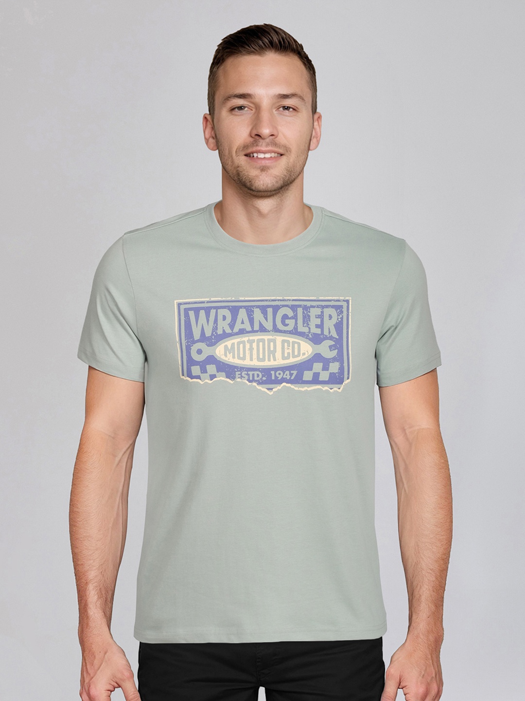 Wrangler Men Typography Printed T-shirt, Green