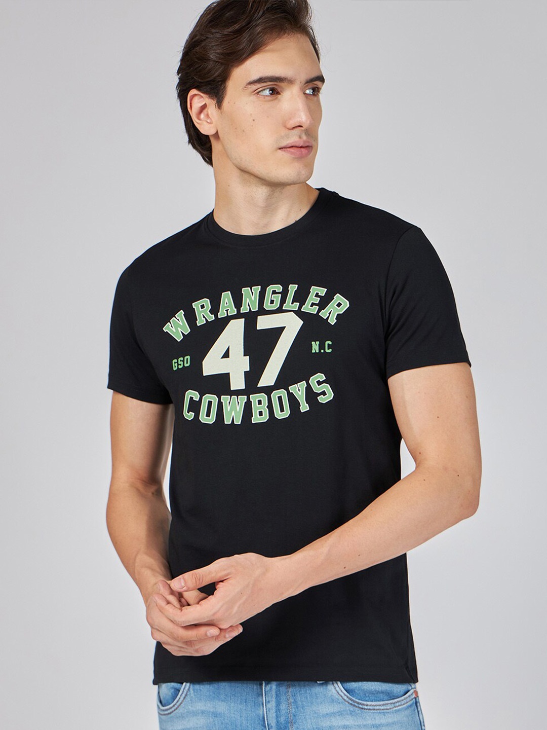 

Wrangler Men Typography Printed T-shirt, Black