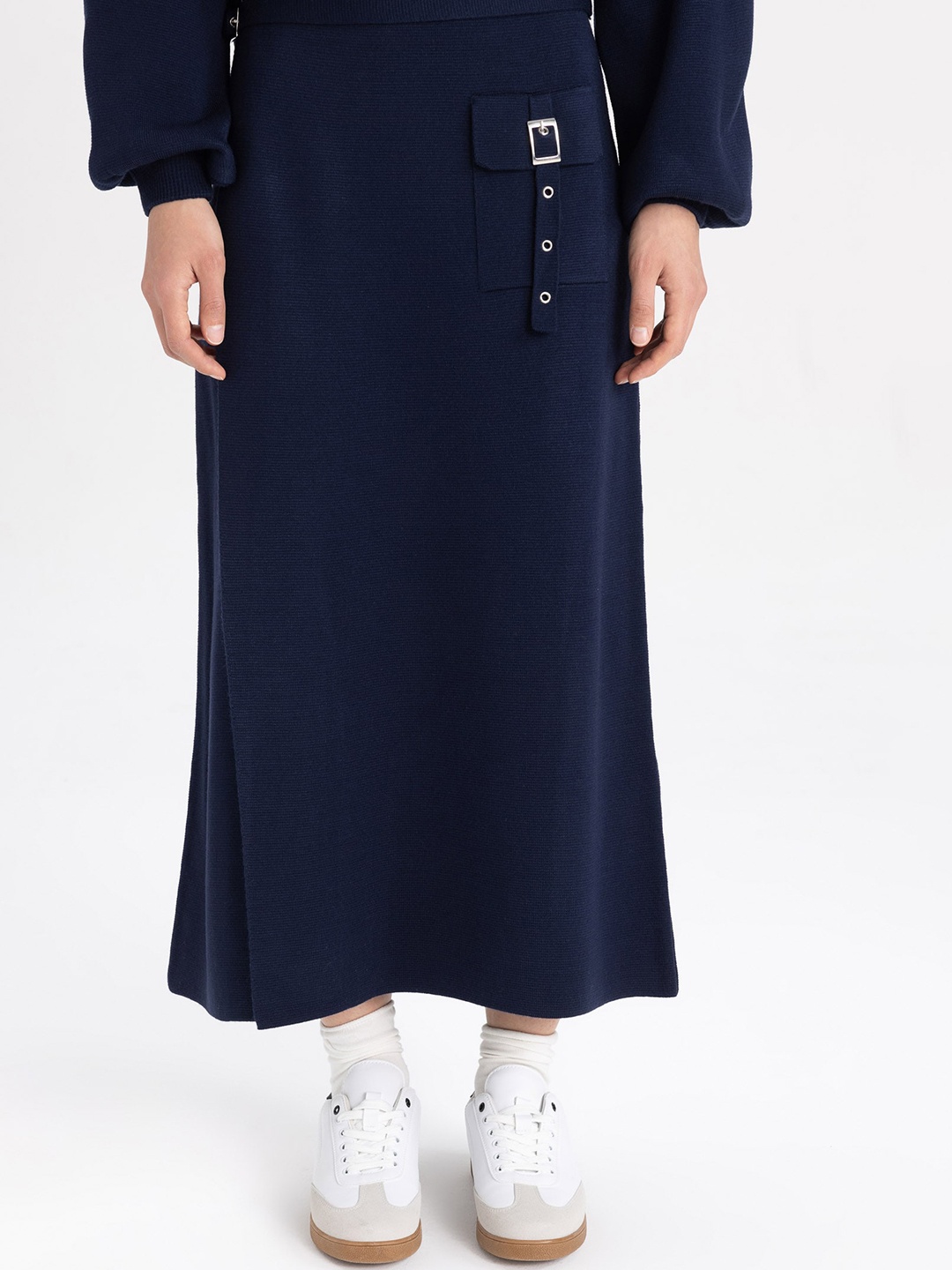 

DeFacto Acrylic Pencil Midi Skirt, Blue