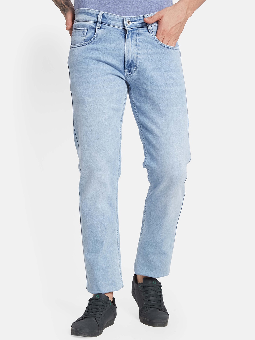 

Octave Men Straight Fit Clean Look Cotton Jeans, Blue