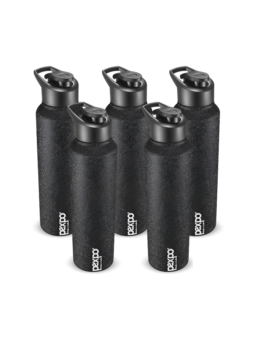 

Pexpo CHROMO 5pc Sports & Hiking Stainless Steel 1L Single wall Black Water Bottle