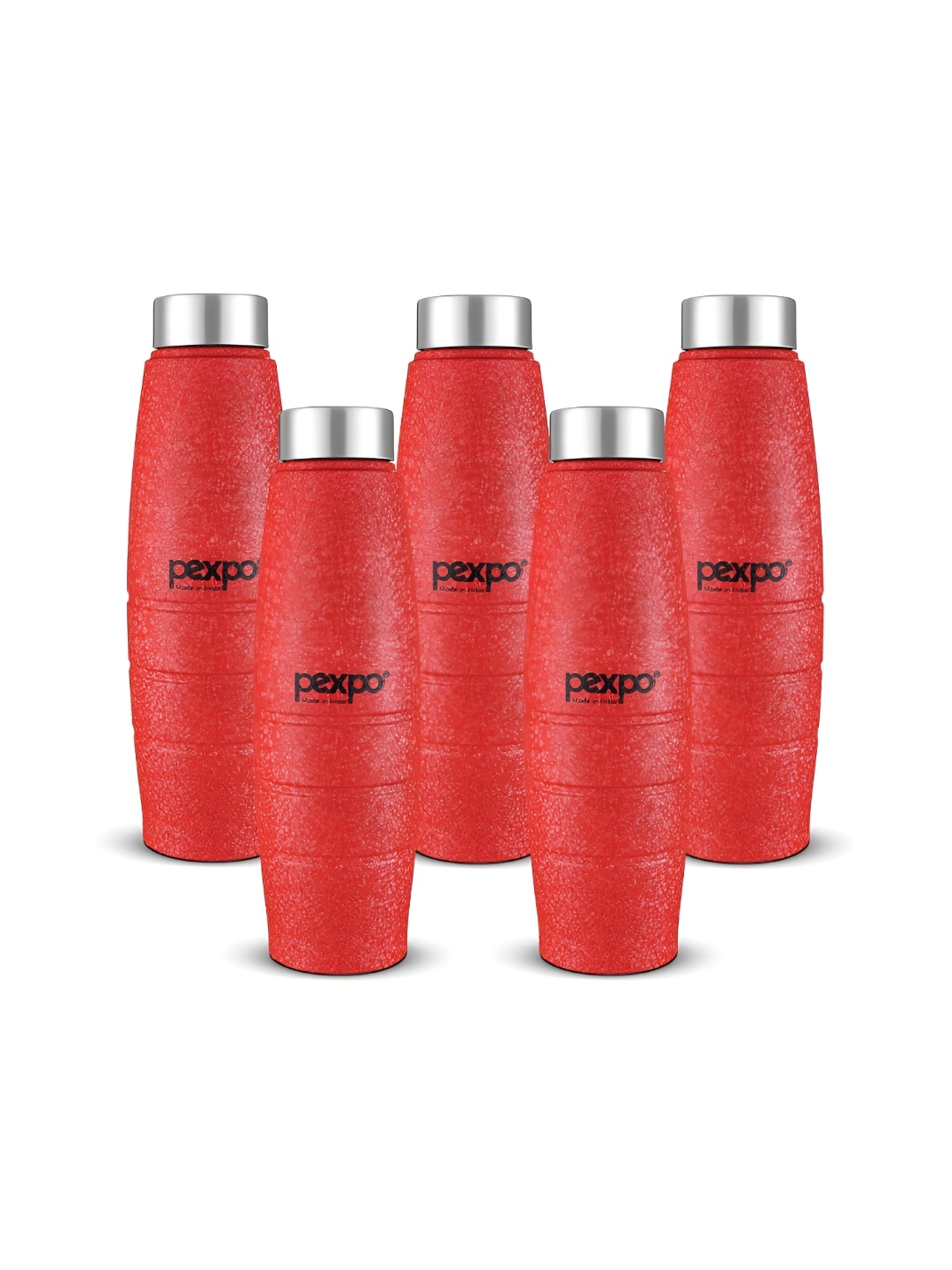 

Pexpo DURO 5pc Refrigerator Stainless Steel 1L Single wall Red Water Bottle