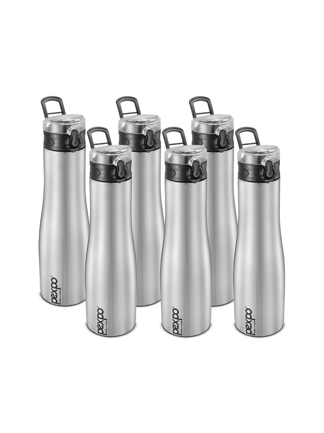 

Pexpo MONACO 6pc Sports & Hiking Stainless Steel 1L Single wall Silver Water Bottle