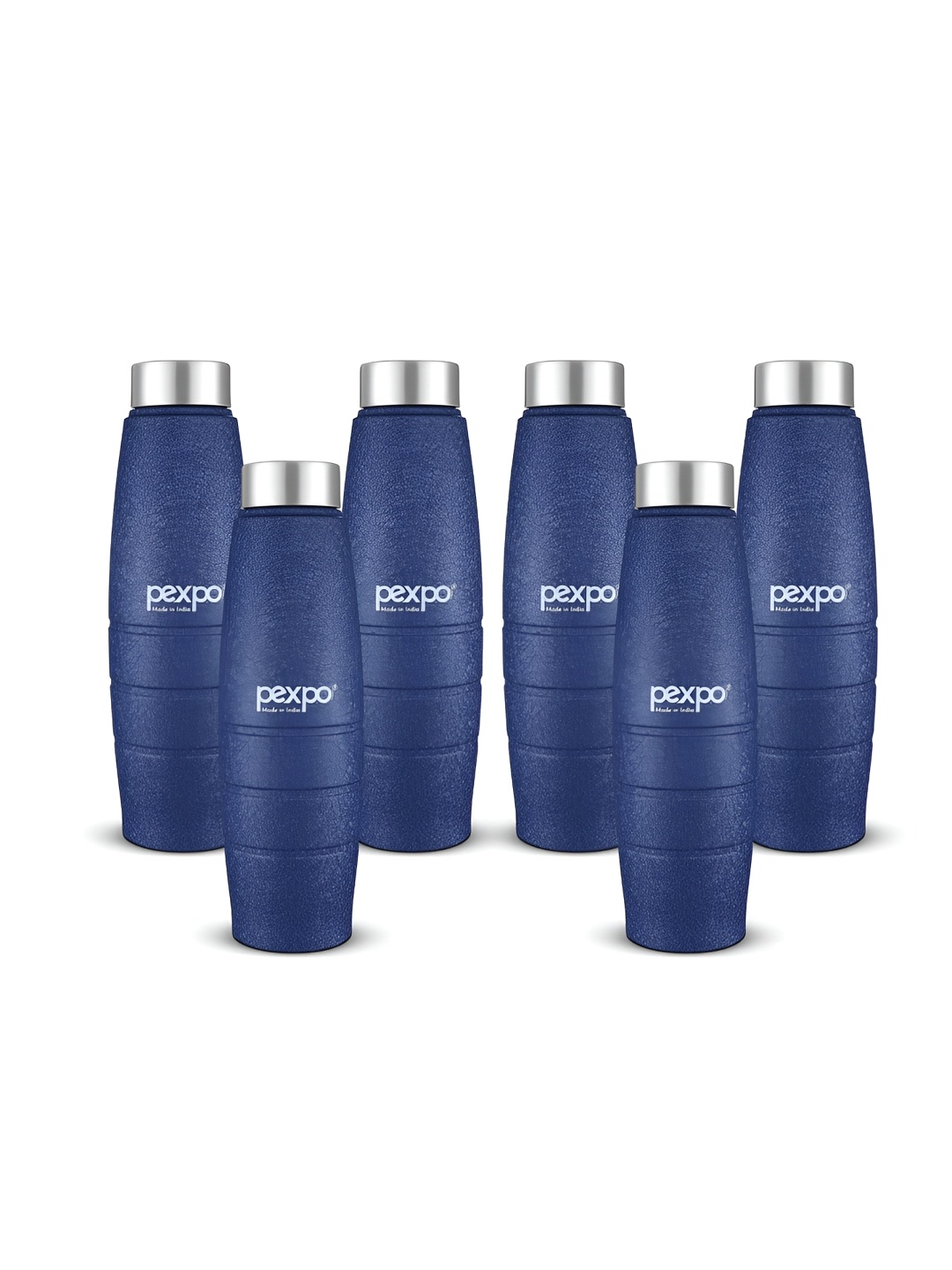 

Pexpo DURO 6pc Refrigerator Stainless Steel 1L Single wall Blue Water Bottle